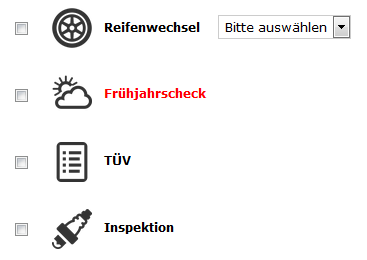Terminauswahl Reifenwechsel, Frhjahrscheck...